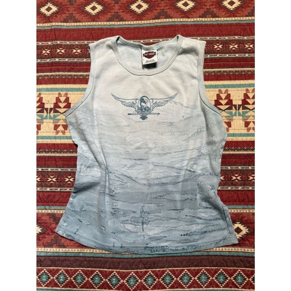 Harley-Davidson vintage Women's Blue Tank size large